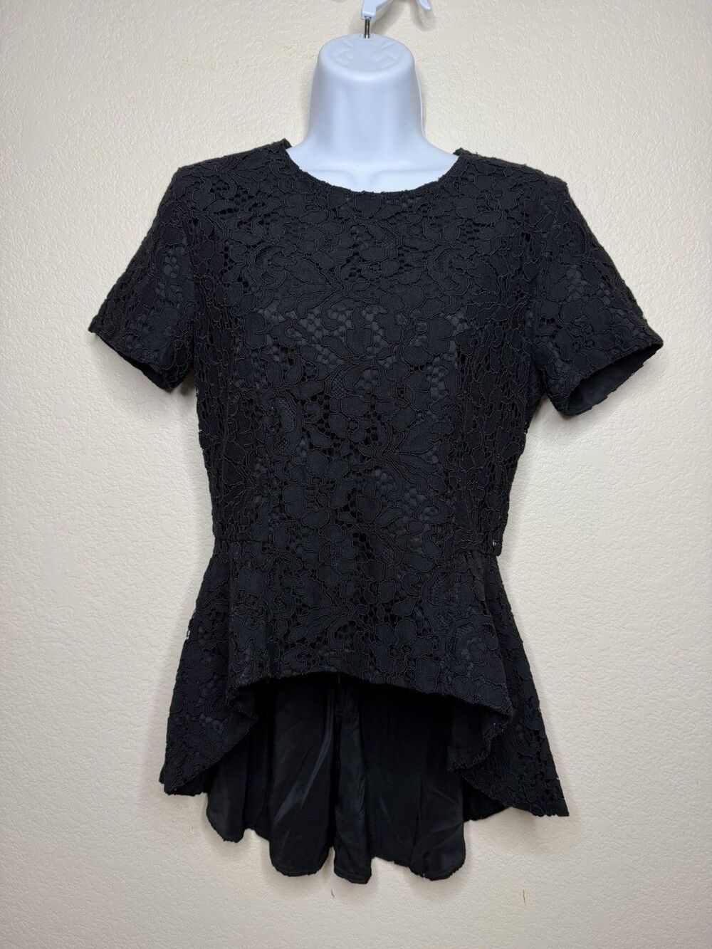 SACHIN + BABI NEW NWT Lace Peplum TopBlack Sz S zip Lined Classic - Picture 5 of 11